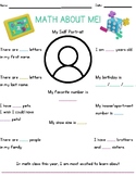 Math About Me! Easy Back to School Math Activity