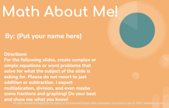 Preview of Math About Me! Google Slide Template