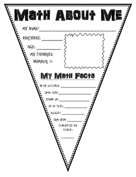 Preview of Math About Me Pennant