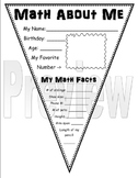 Math About Me Pennant - Editable