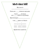 Math About Me Pennant for Primary