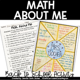 Math About Me Project Back to School Printable Digital Editable