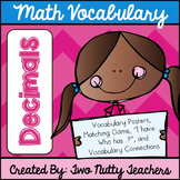 Math Academic Vocabulary: Common Core Decimal Word Wall an