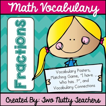 Preview of Math Academic Vocabulary: Common Core Fractions Word Wall and Activities (TEAL)