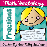 Math Academic Vocabulary: Common Core Fractions Word Wall 