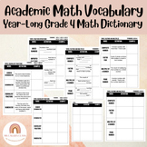 Math Academic Vocabulary - Grade 4 Year-Long Math Dictionary