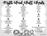 Math Academic Vocabulary Word Wall Words