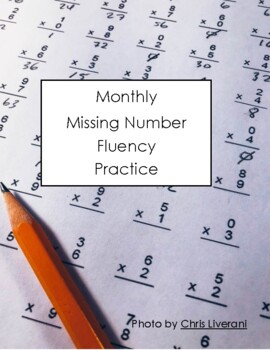 Preview of Math Acadience Missing Number Fluency Monthly Practice