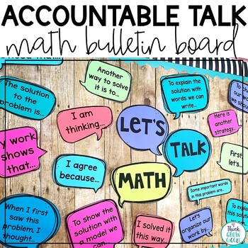 Preview of Math Accountable Talk Posters Talking Stems Bulletin Board Classroom Decor