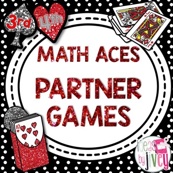 Preview of Math Partner Card Games - 3rd and 4th Grade