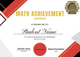 Math Achievement Award