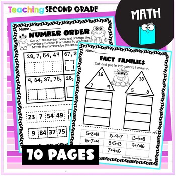 2nd Grade Math Review Packets by Teaching Second Grade | TpT