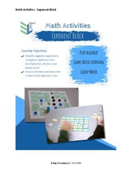 Preview of Math Activities - Exponent Block Game