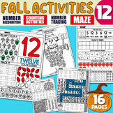 Math Activities, Number Recognition 12, Tracing, Writing P