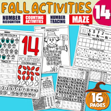 Math Activities, Number Recognition 14, Tracing, Writing P