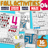 Math Activities, Number Recognition 4, Tracing, Writing Pr