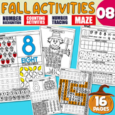 Math Activities, Number Recognition 8, Tracing, Writing Pr