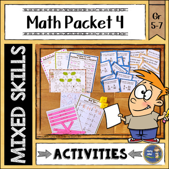 Preview of Math Activities Packet 4 Games, Puzzles, Riddle, Color Pages, Task Cards
