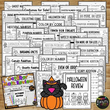 Math Activities for 2nd Grade Halloween No Prep Printables Review for ...