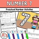 Math Activities for Number 7 with Games & Worksheets for P