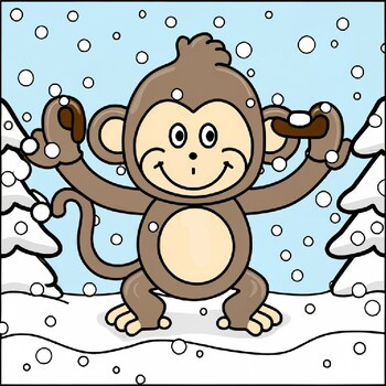 Preview of Addition & Subtraction Coloring Pages - Winter