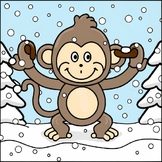Addition & Subtraction Coloring Pages - Winter