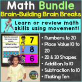 Math Activities with Brain Breaks, Movement Bundle Digital Google & PowerPoint