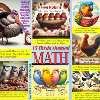 Preview of Math Activity | 15 Birds-Themed Math  fun and engaging