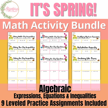 Preview of Math Activity Bundle // Algebraic Expressions, Equations & Inequalities