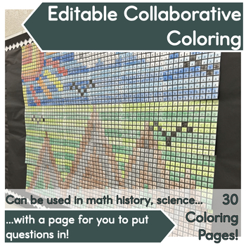 Preview of Math Activity│Collaborative Coloring Poster & Bulletin Board│Editable