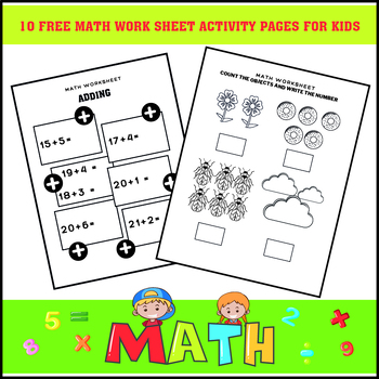 Math Activity Sheets: Counting, Shapes, and Number Tracing by EduQuest