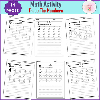 Preview of Math Activity Trace The Numbers 0-10 | Writing Numbers 0-10 Worksheets For Kids