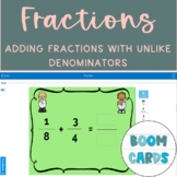 Math Adding Fractions Unlike Denominators Boom Cards 3