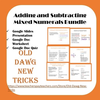 Preview of Math: Adding and Subtracting Mixed Numerals Google Bundle