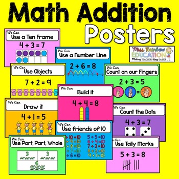 Math Addition Posters (early Years) By Miss Rainbow Education 