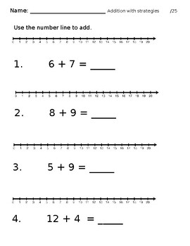 Preview of Math Addition Strategies Assessment