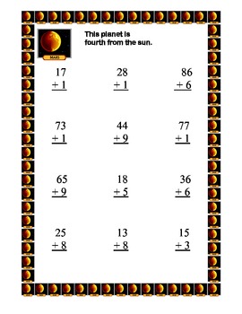 Math-Addition & Subtraction With and Without Regrouping-Solar System Theme