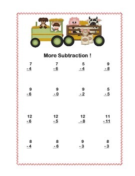 math addition subtraction within 20 worksheets fun farm theme tpt