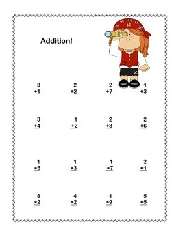 Math Addition & Subtraction Within 20 Worksheets-Fun Pirate Theme