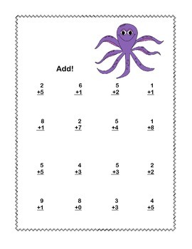 math addition subtraction within 20 worksheets ocean