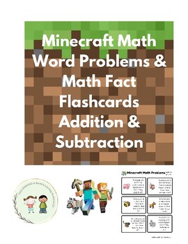 Preview of Math Addition & Subtraction Word Problems and Flashcards- Minecraft Edition