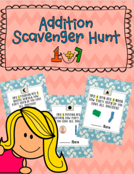 Preview of Math Addition (Up to 10) Word Problem Scavenger Hunt
