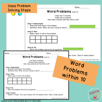 Math Addition Word Problem by Eastern Shore Math Teacher | TpT