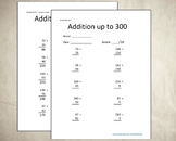 Math Addition Worksheets up to 300