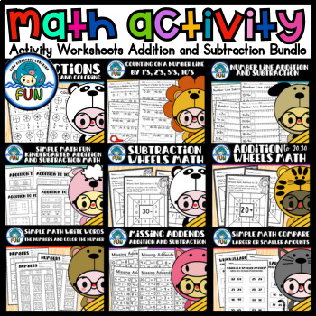 Preview of Math Addition and Subtraction Bundle Pack Activity Worksheets