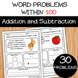 Math Addition and Subtraction Word Problems Within 100 :Nu