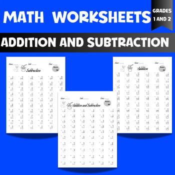 Preview of Math Addition and Subtraction Worksheets Within30-1stGrade Math Facts