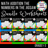Math Addition the Numbers in the Jigsaw and Color by Numbe