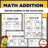 Math Addition worksheets, Add the numbers to the correct total.