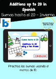 Math: Additions up to 20 in Spanish en BOOM CARDS